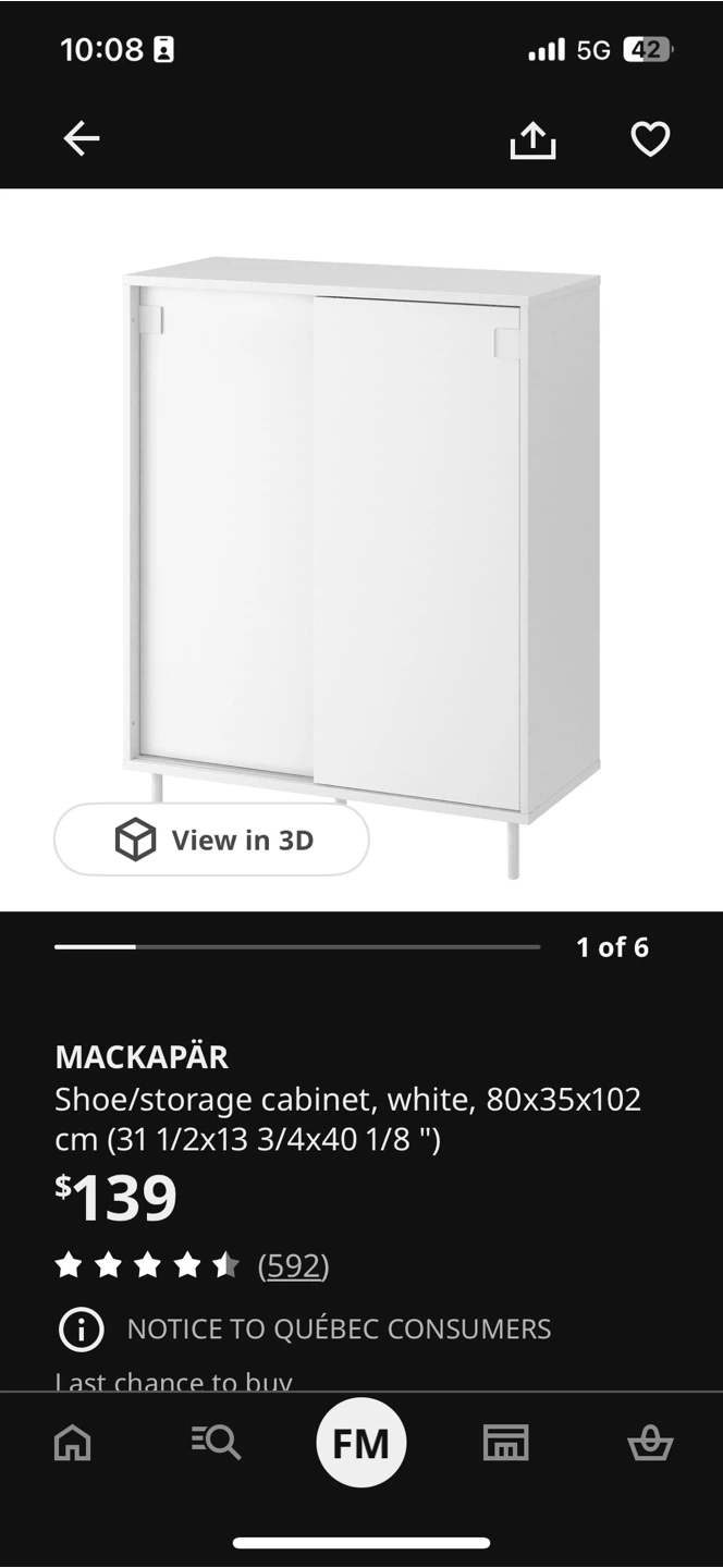 IKEA MACKAPÄR Shoe/Storage Cabinet - White - photo 3