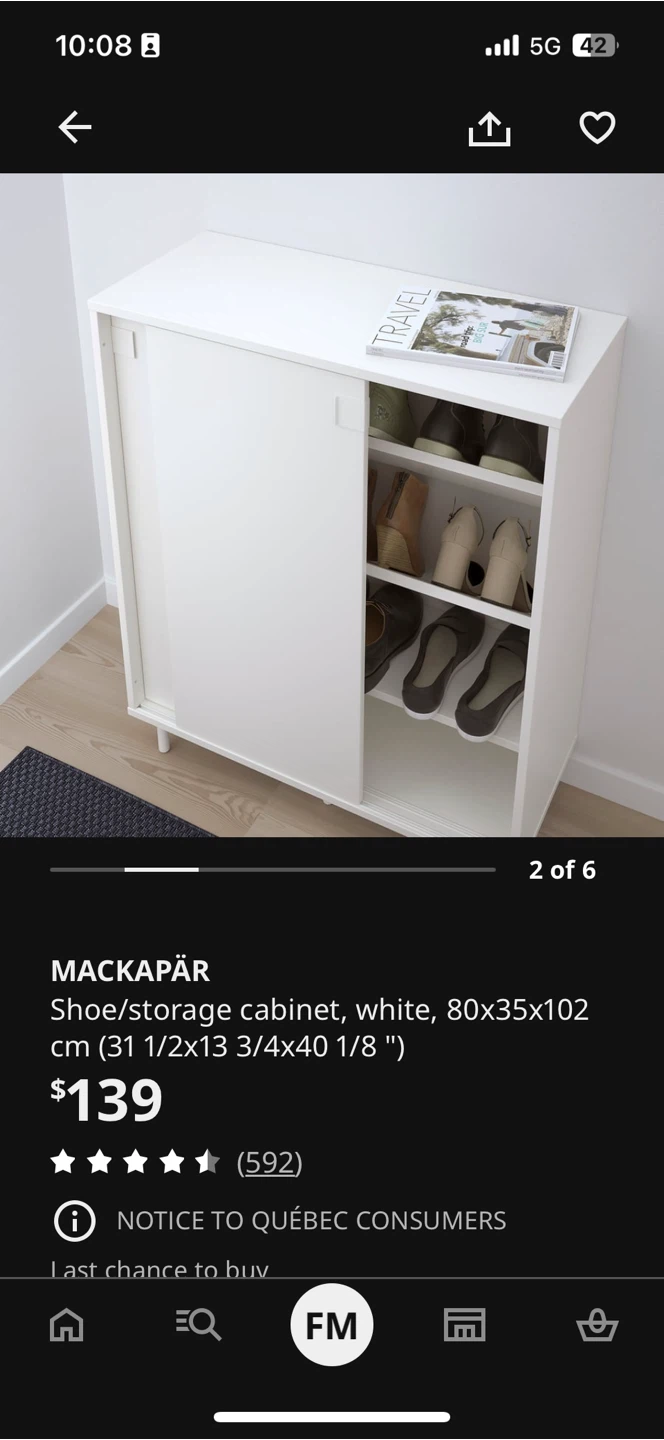 IKEA MACKAPÄR Shoe/Storage Cabinet - White - photo 4