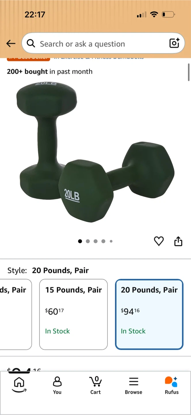 20 lb Dumbbell Pair (Green) - photo 2