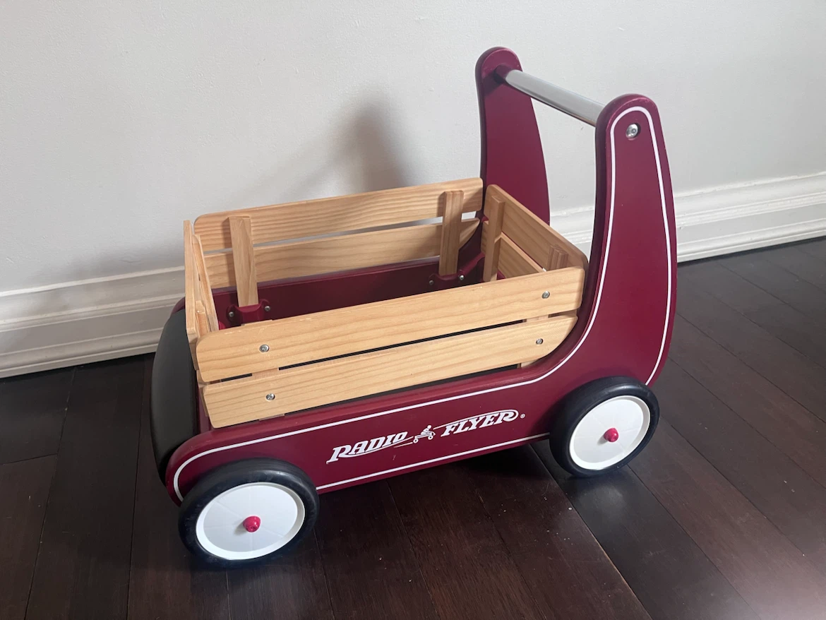 Radio Flyer Solid Wood Baby Walker and Storage Wagon