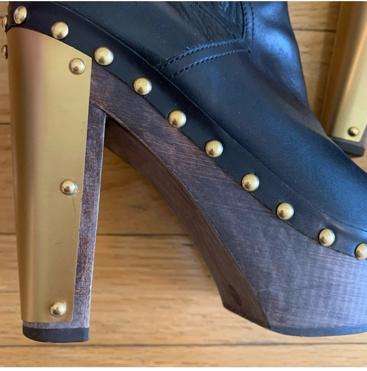 Miu Miu Black‎ Heeled Boots with Chunky Heel  Studded Detailing - photo 3