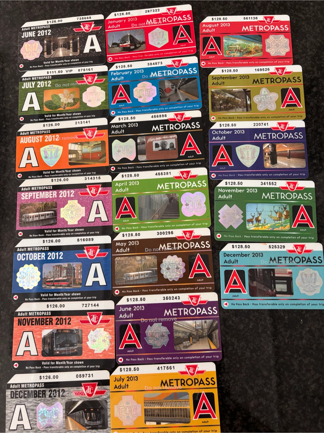 Adult METROPASS Collection -  2012-2013
