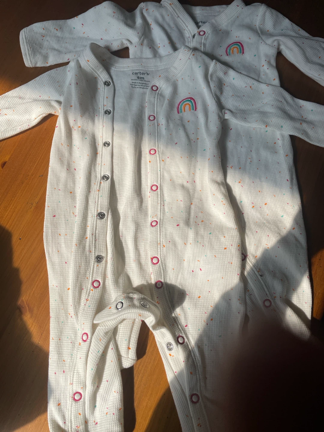 Carter's Baby Girls Rainbow Waffle Knit Sleep & Play 6 Months