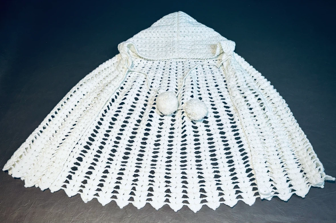 New Handmade Crocheted Baby Dress & Hooded Poncho