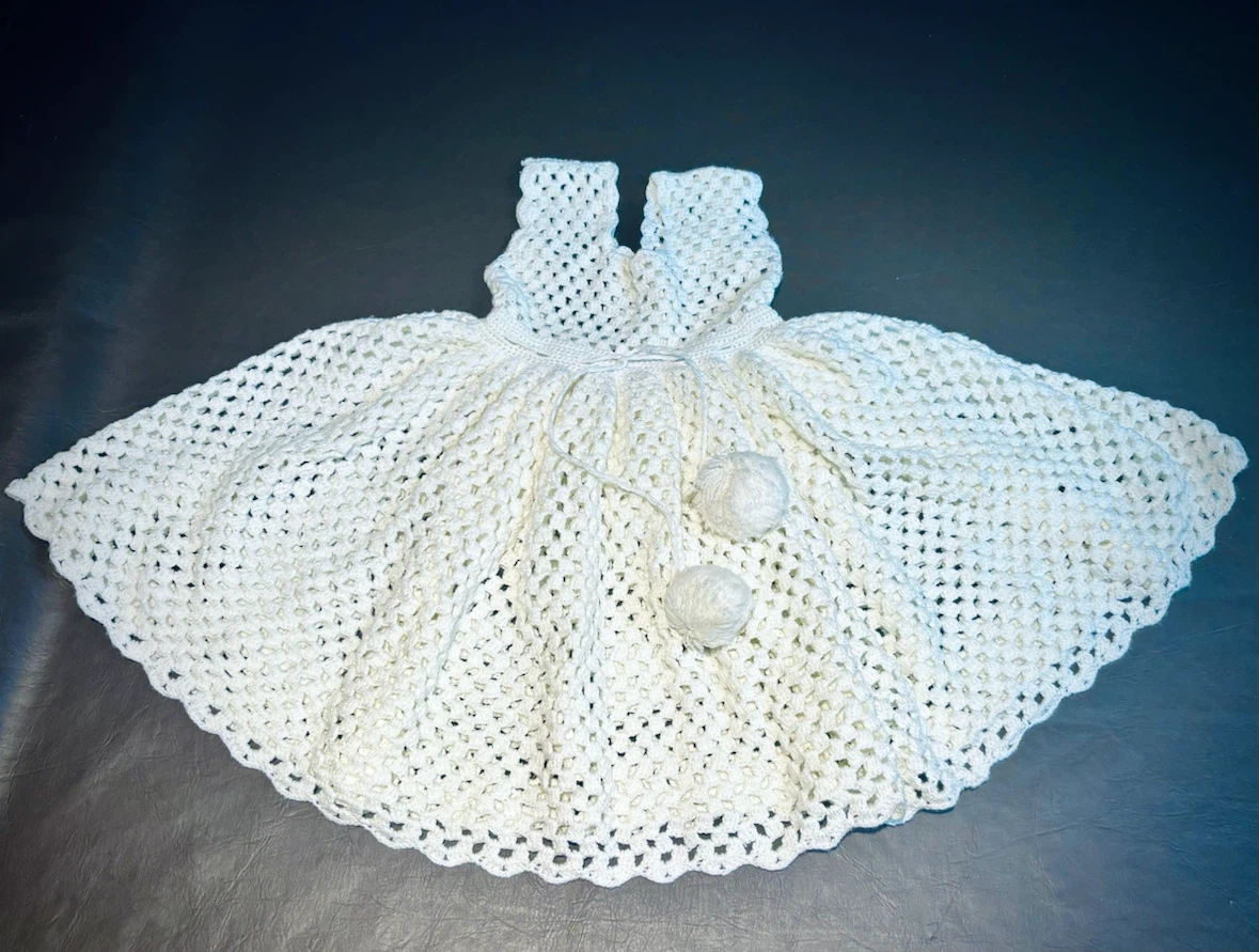 New Handmade Crocheted Baby Dress & Hooded Poncho - photo 2