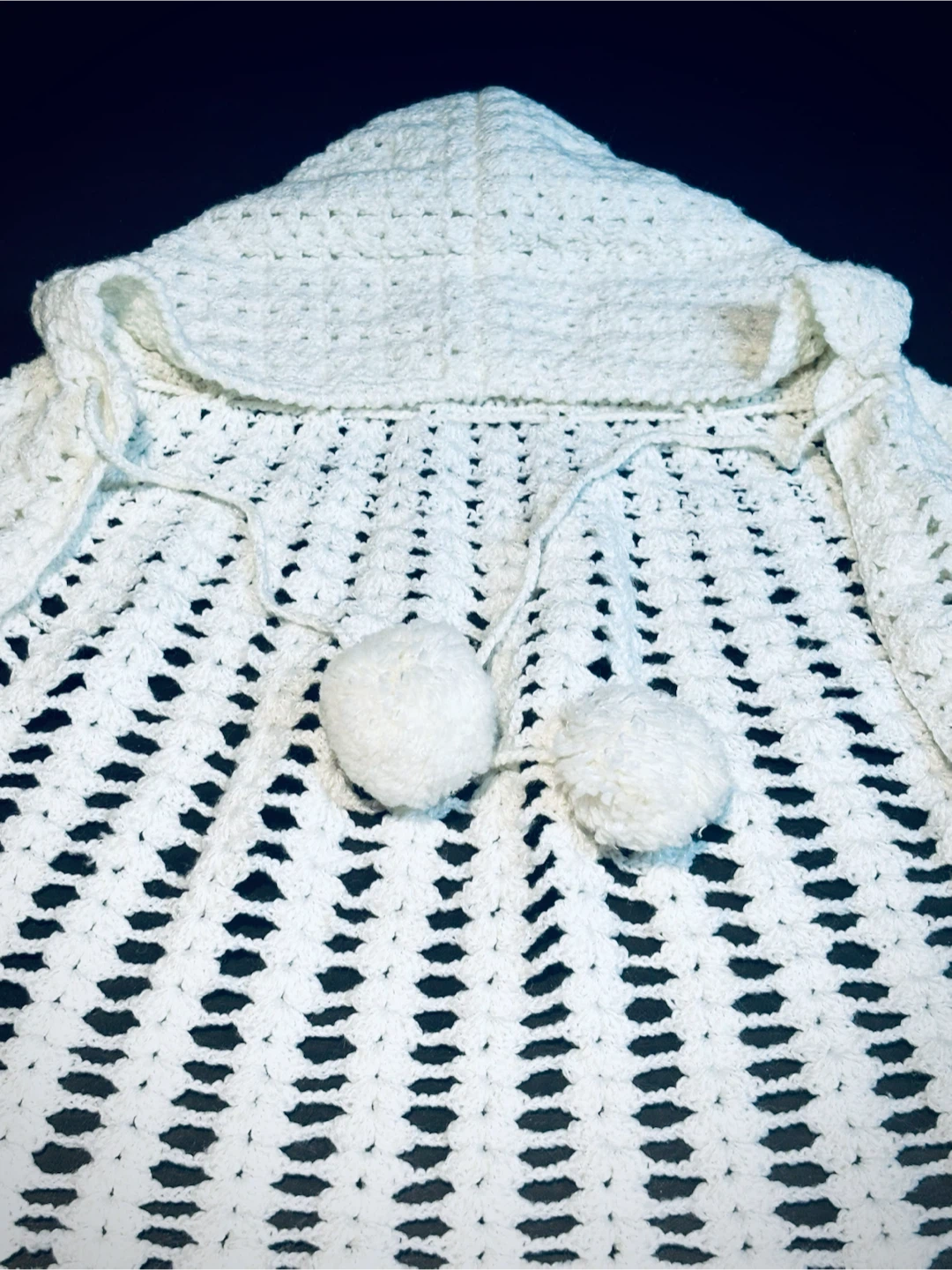 New Handmade Crocheted Baby Dress & Hooded Poncho - photo 4