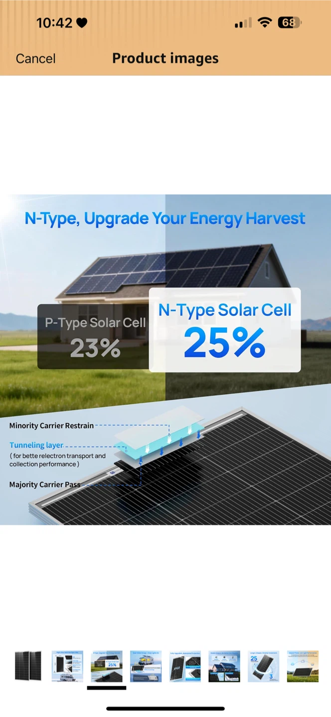 N-Type Solar Panel 100W 18V bifacial 2pcs - photo 3