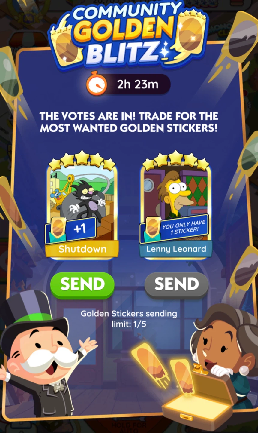 Monopoly GO! Golden Blitz Sticker