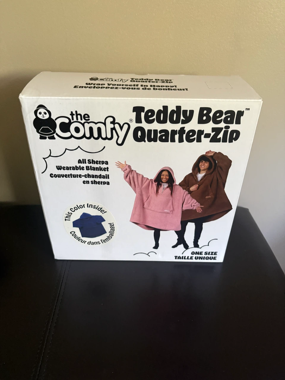 The Comfy Teddy Bear Quarter-Zip Wearable Blanket