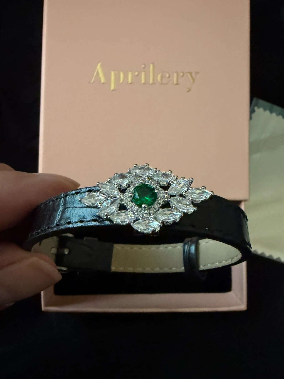 Aprilery Crystal & Emerald Bracelet