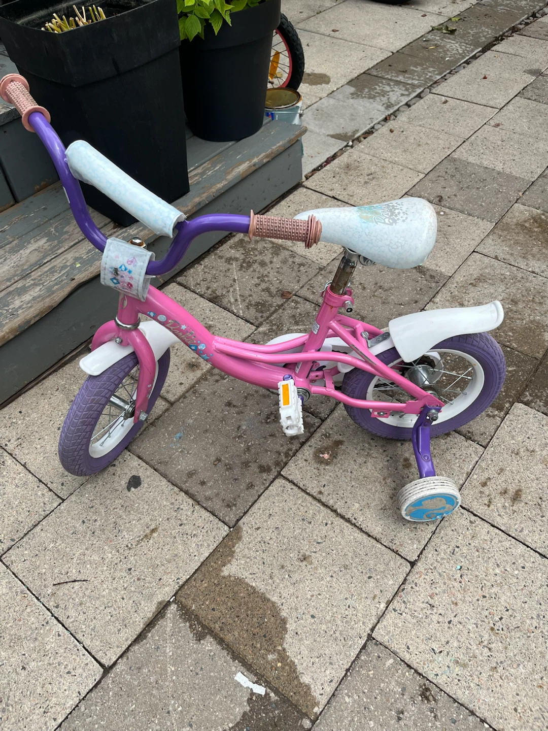 Pink barbie Kids Bike with Training Wheels