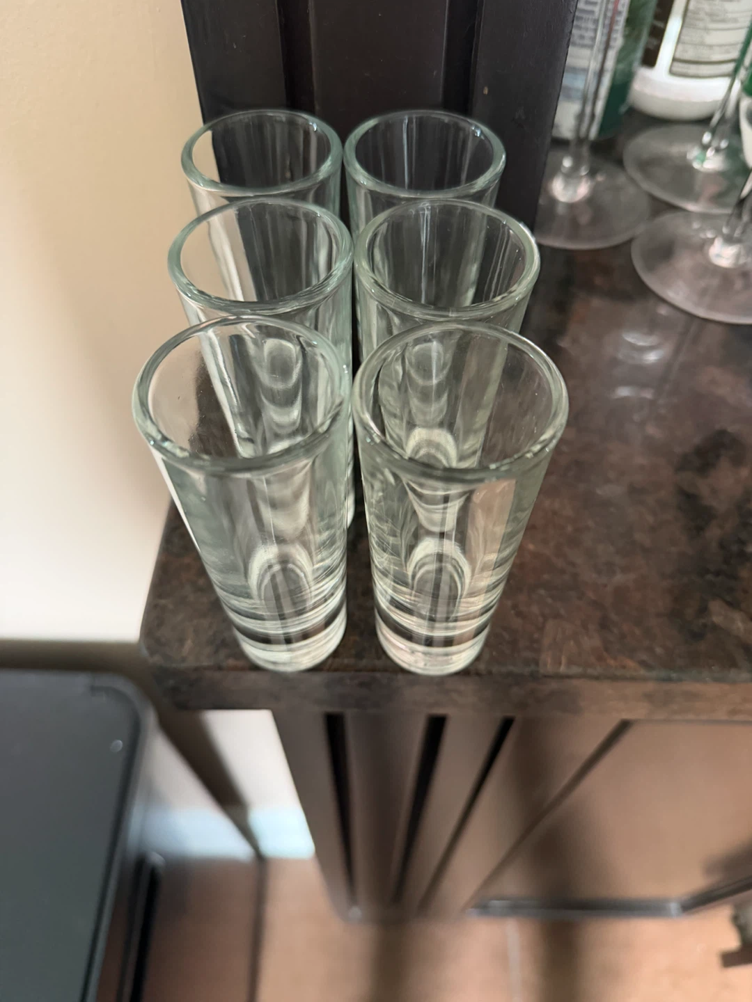 Set of 6 Clear Glass Shot Glasses