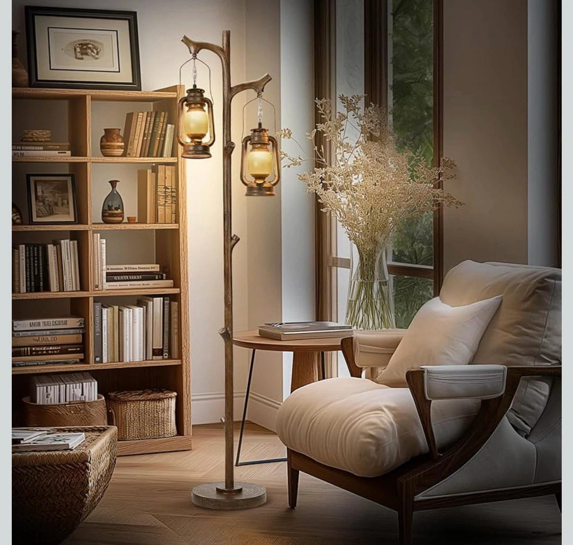 Scenekoy Rustic Lantern Floor Lamp