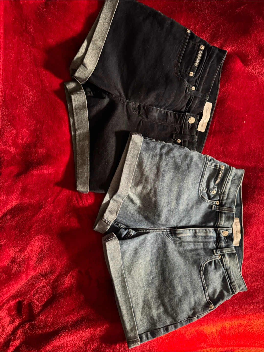 Calvin Klein Midi Shorts - Black & Blue Denim - photo 2