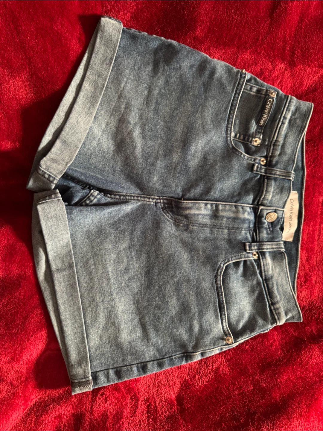 Calvin Klein Midi Shorts - Black & Blue Denim - photo 3