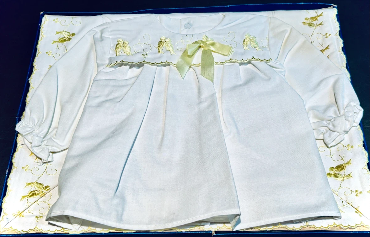 Vintage Embroidered Baby Dress & Blanket