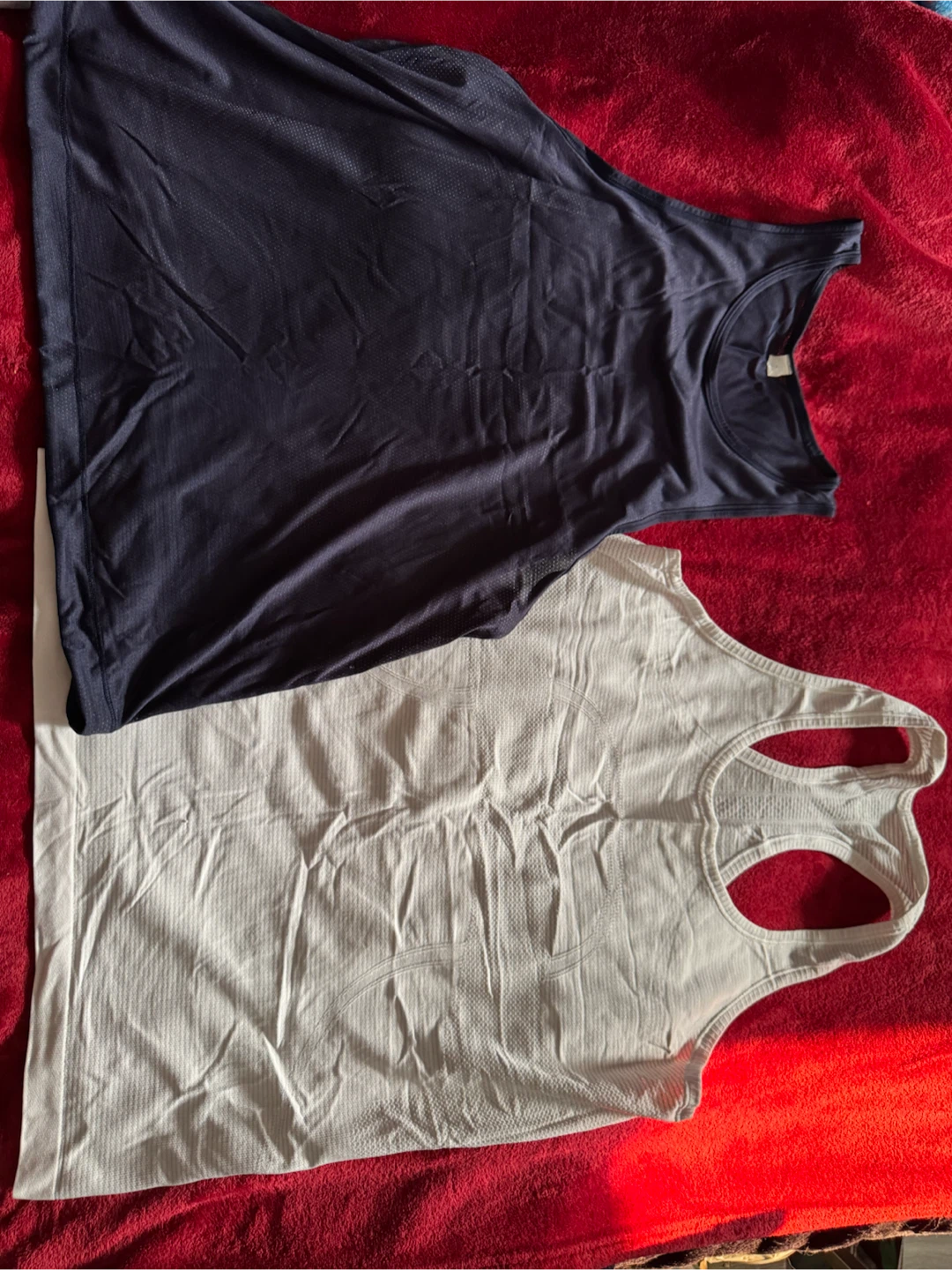 Lululemon Athletic Tank Tops - White & Navy - Size 8
