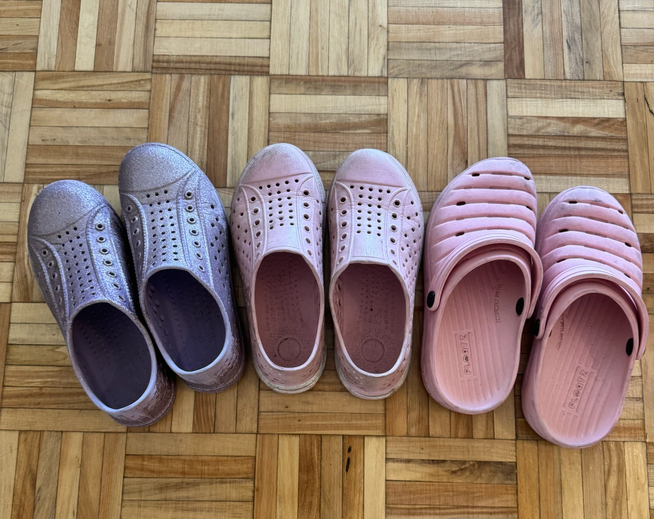 Pink Water Shoes and Crocs Size 3/4