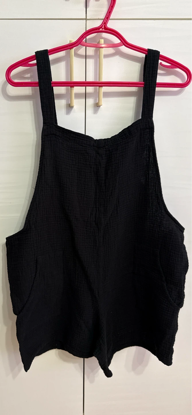 NOBULL Black Cotton Gauze Romper
