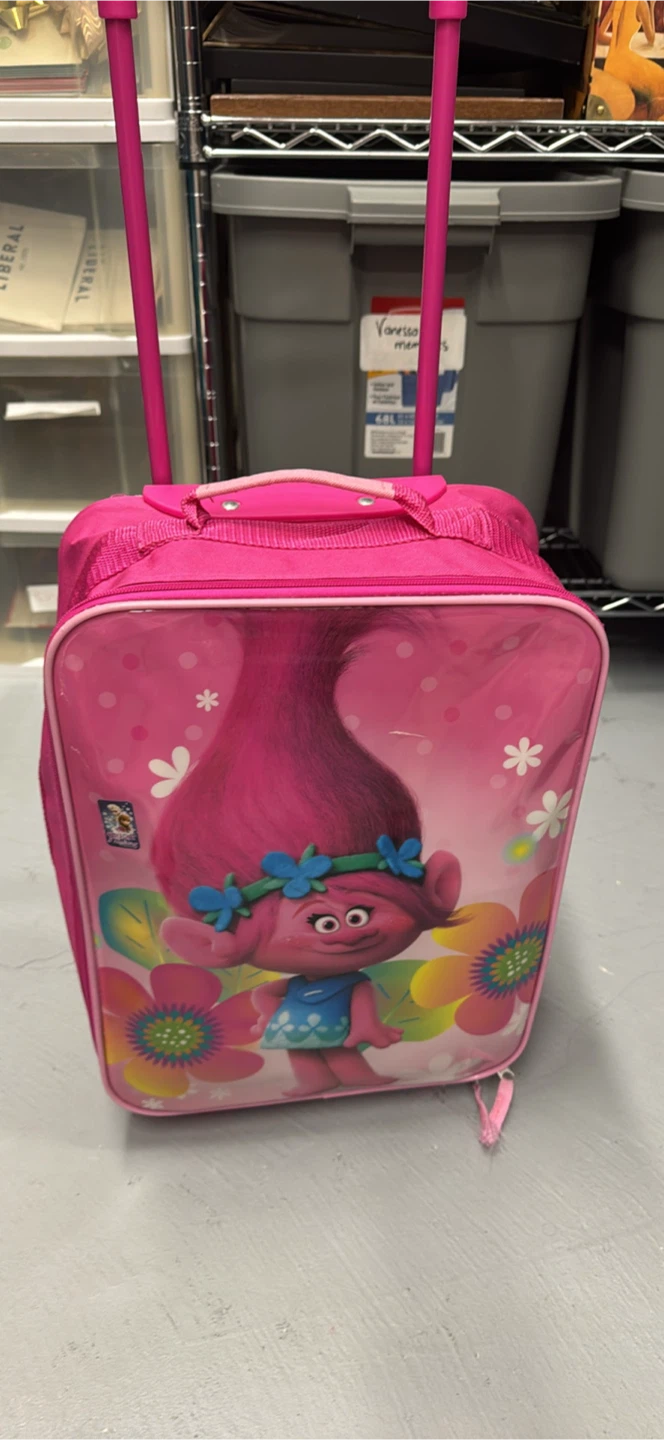 Kids' Pink Trolls Rolling Luggage