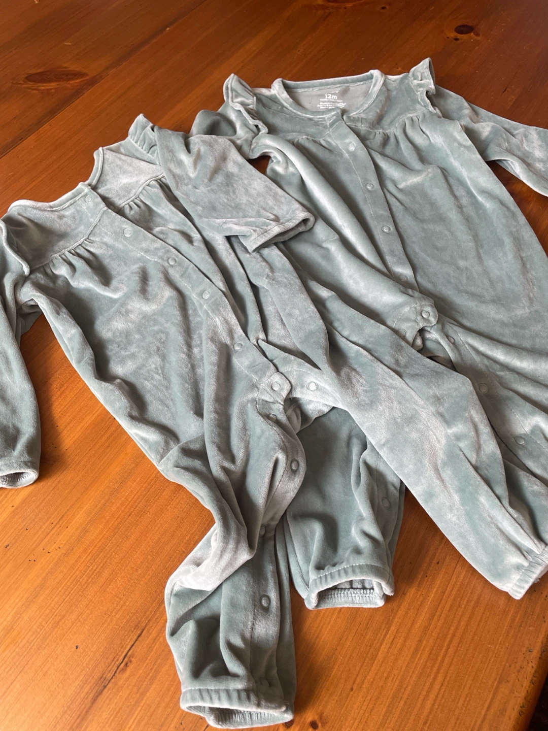 Velour Baby Sleepers - Set of 2
