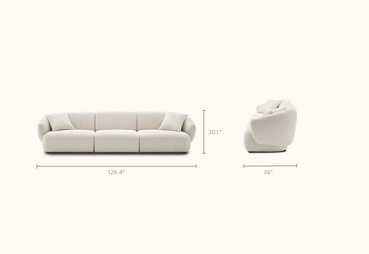 Modular Boucle Sofa - Cream - photo 2