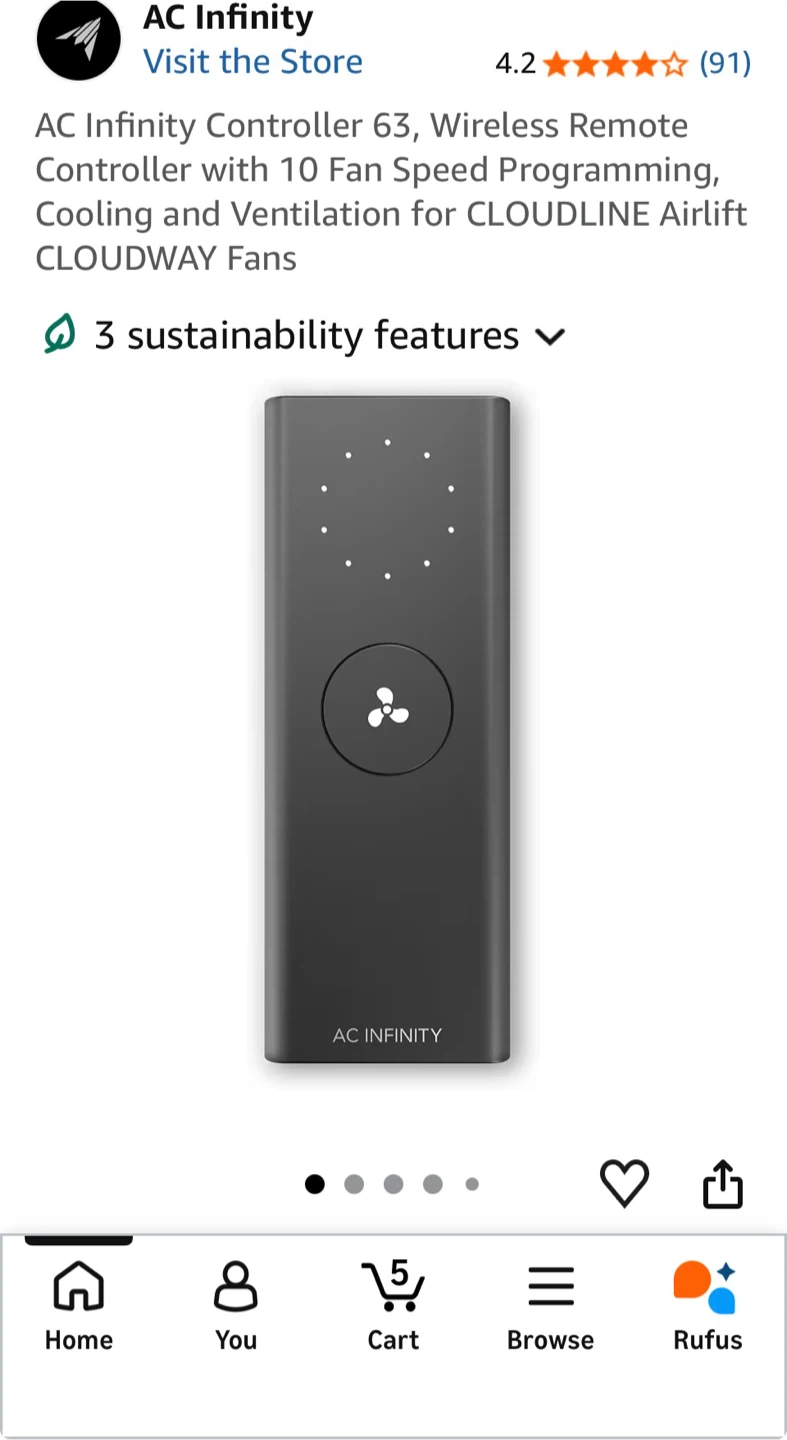 AC Infinity Controller 63 Wireless Remote Controller - photo 2