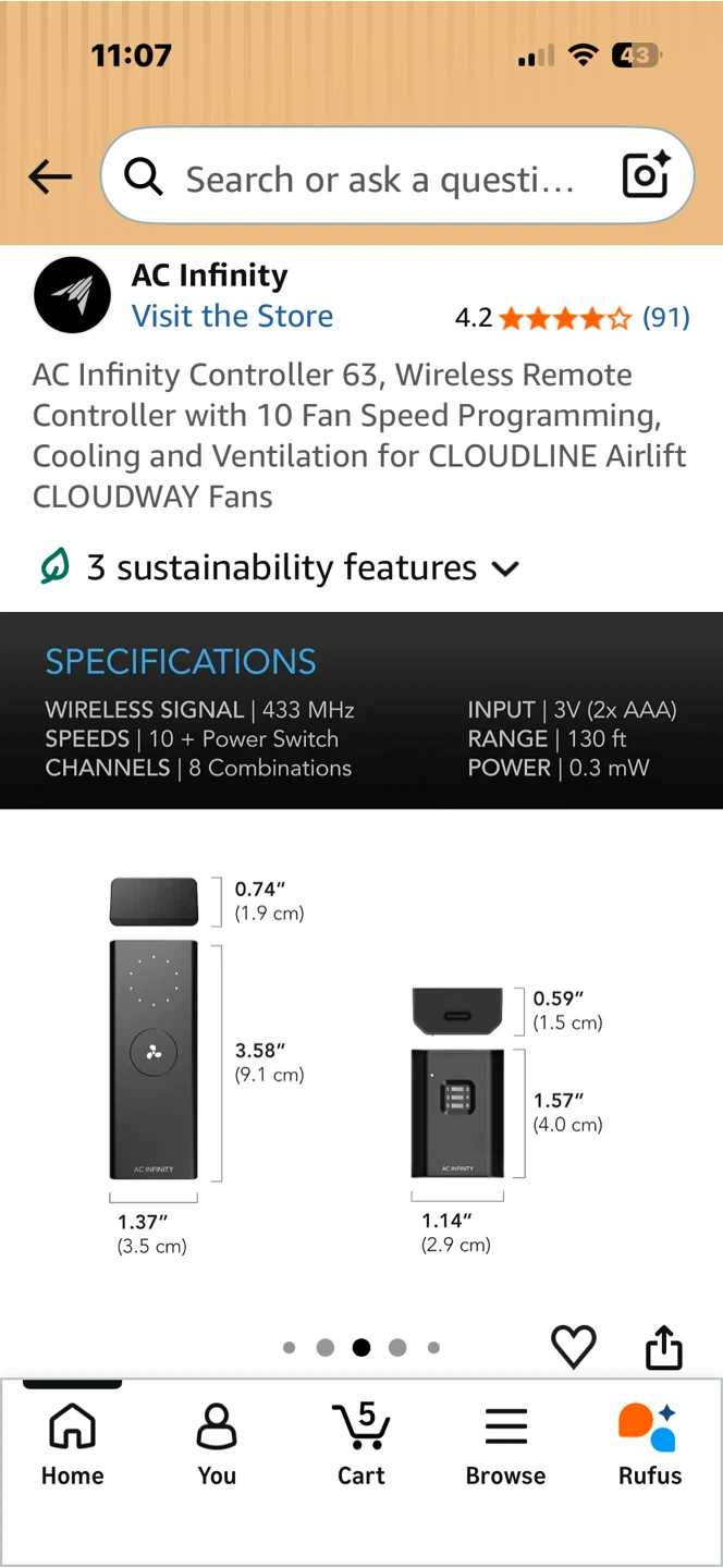AC Infinity Controller 63 Wireless Remote Controller - photo 4
