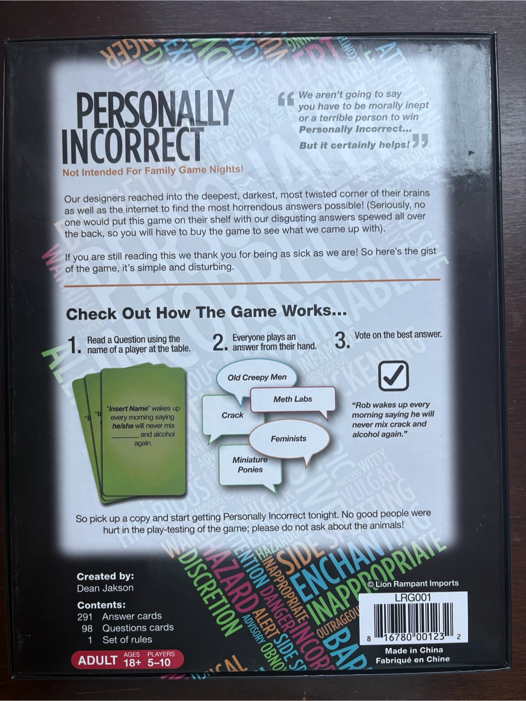 Personally Incorrect Card Game - photo 2