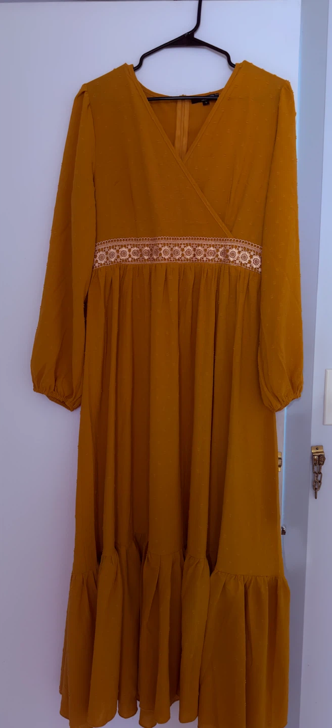 SHEIN Women's Mustard Yellow Maxi Dress