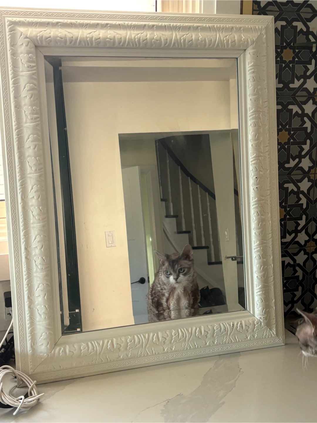 White Decorative Wall Mirror - photo 2