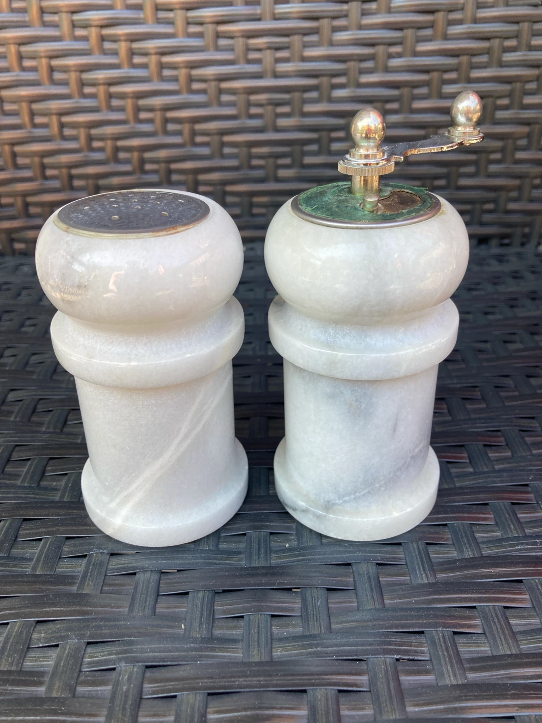 Marble Salt and Pepper Grinder Set