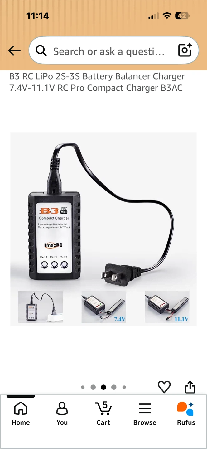 imaxRC B3 Pro Mini RC LiPo Battery Charger 7.4V-11.1V - photo 5