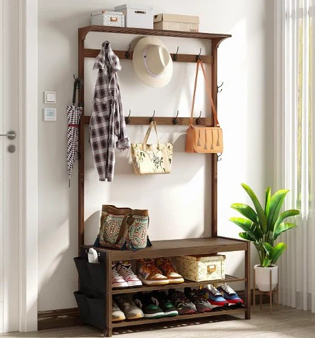 Hall Tree with Bench & Shoe Storage