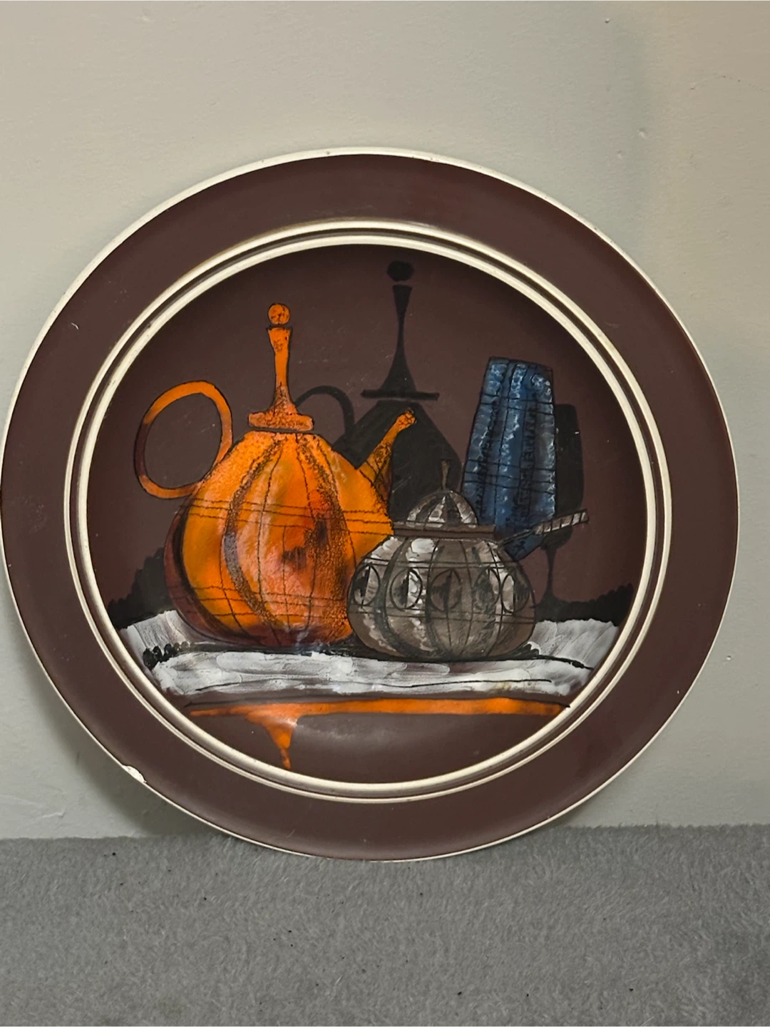 S.I.C.A. Italian mid century 12”plate wall hanger