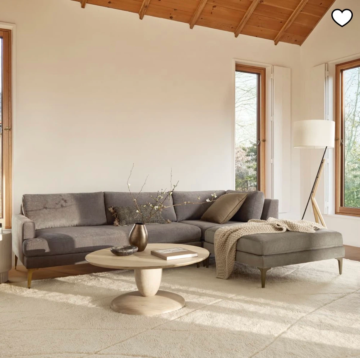 West Elm Andes Modular Sectional — Grey Velvet
