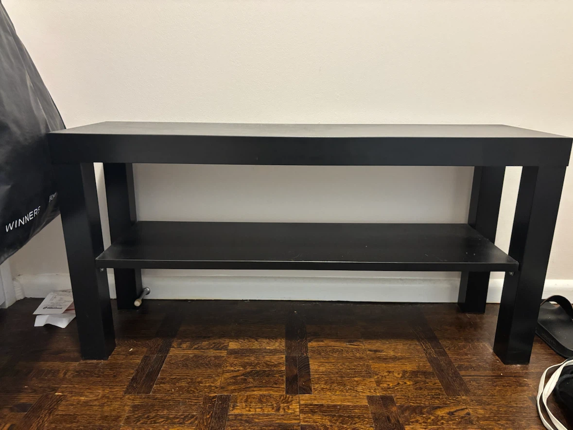 Black TV Stand with Shelf
