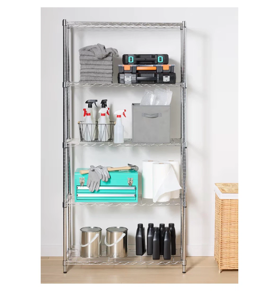 36” width - 5-Tier Metal Wire Shelving Unit - photo 3