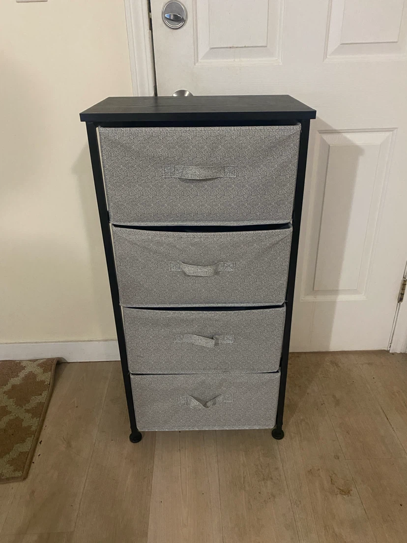 4-Drawer Storage Unit - Black Frame