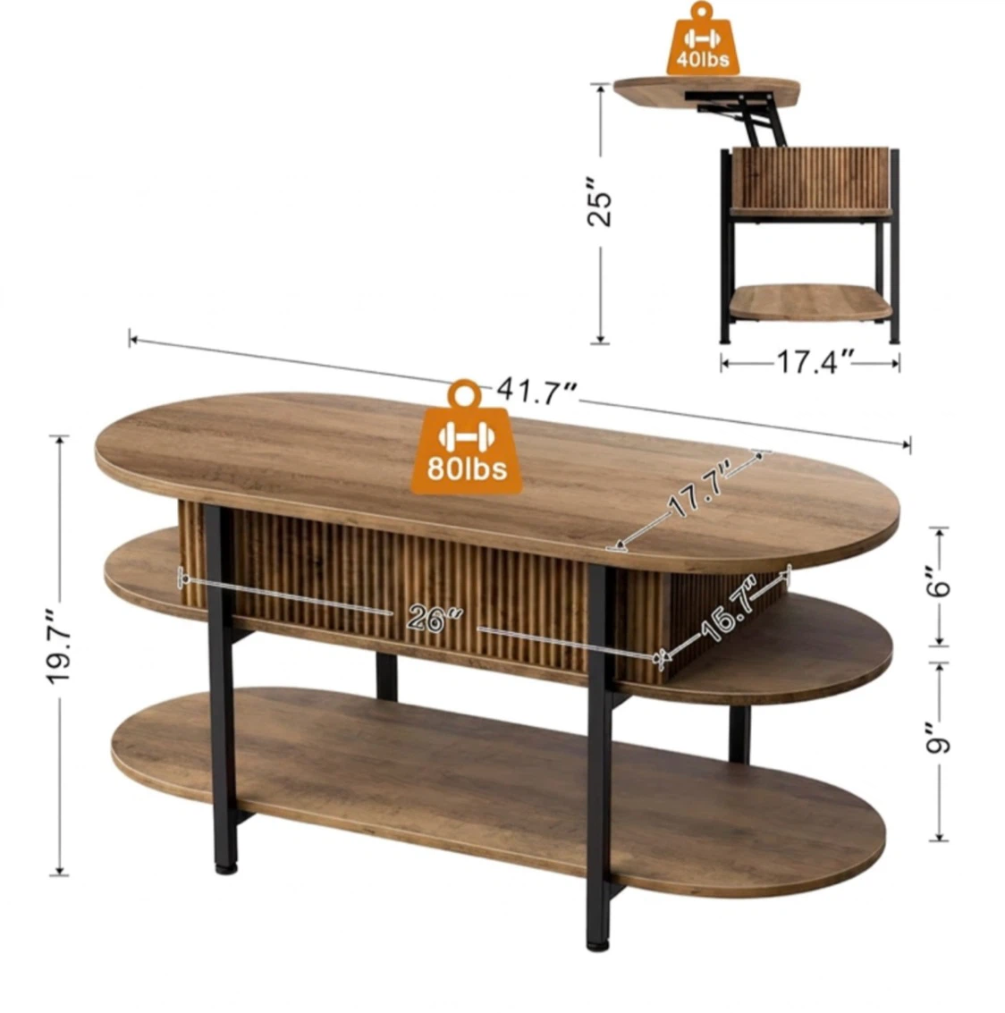 Lift‑Top Coffee Table – (Like New)