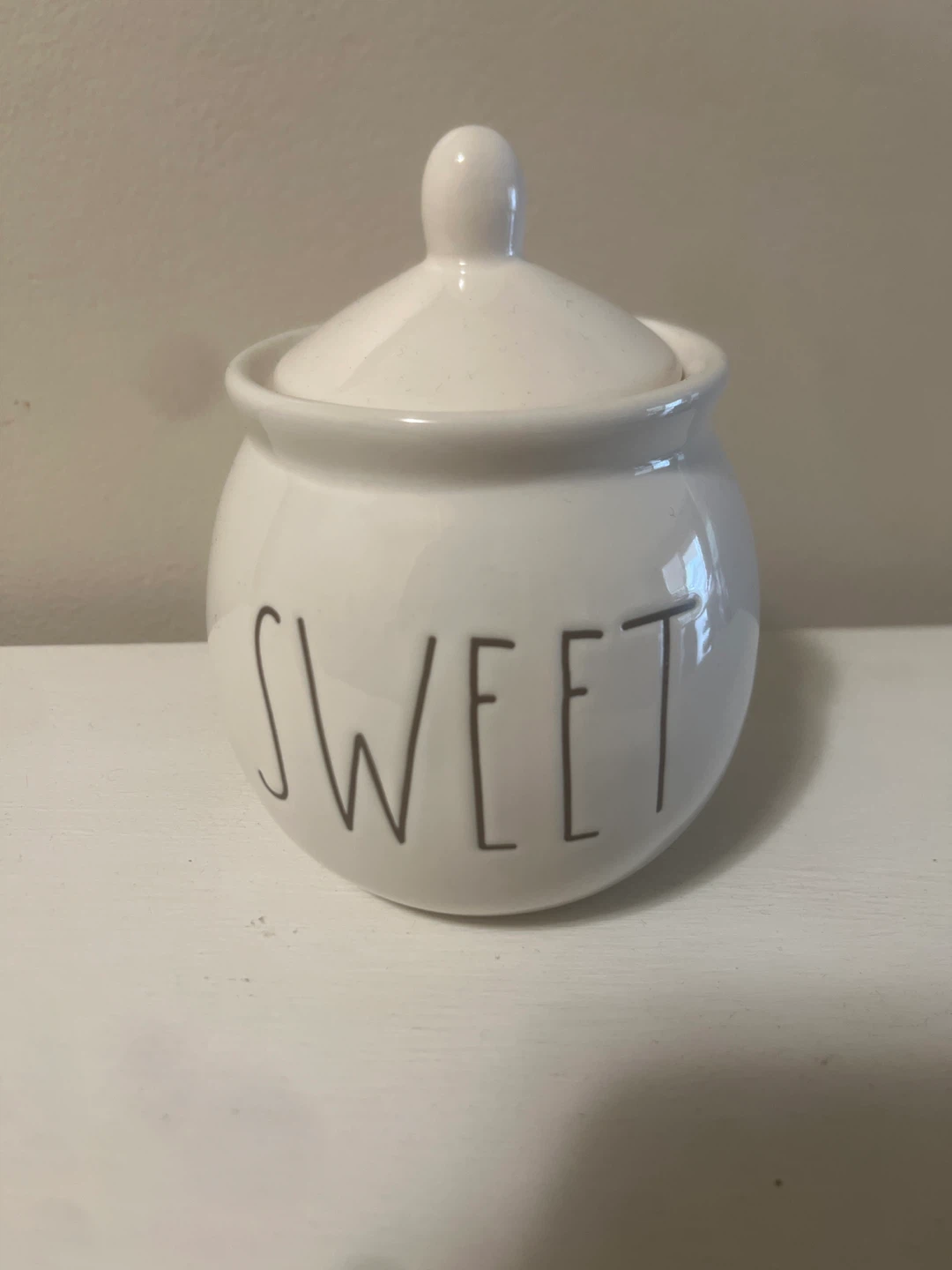 Rae Dunn "SWEET" Ceramic Sugar Bowl / Jar with Lid