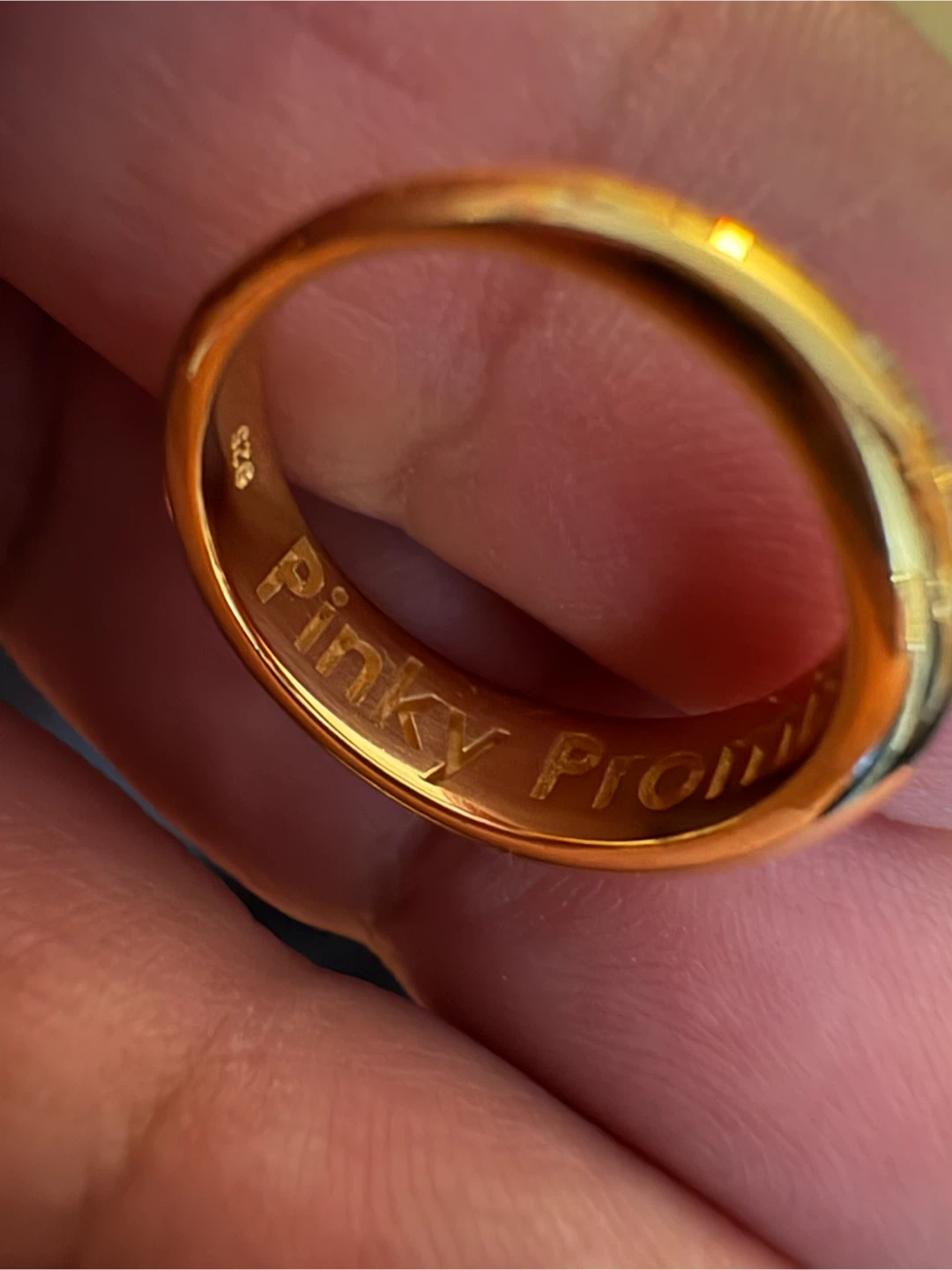 Gold 925 Sterling Silver "Pinky Promise" Ring - photo 3
