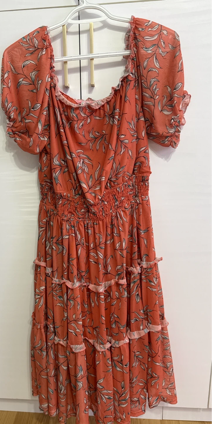 Orange floral pretty dress
