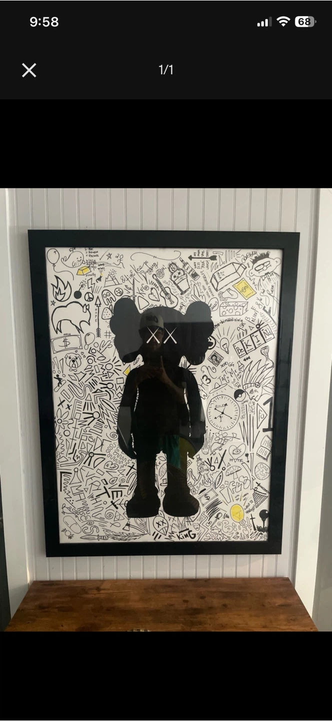Framed KAWS art (done by local artist)