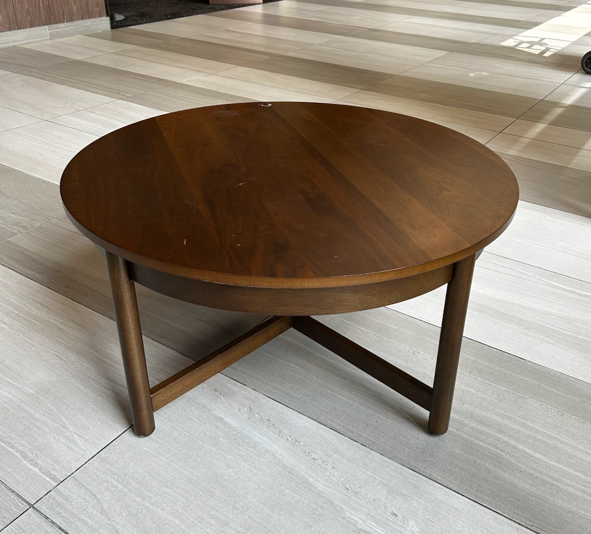 MOVING SALE Round Wood Coffee Table