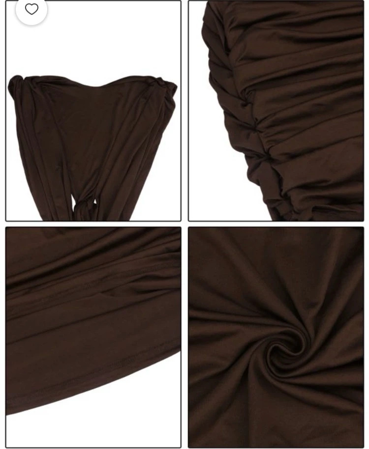 Brown Draped Ruched Mini Dress （small） - photo 5