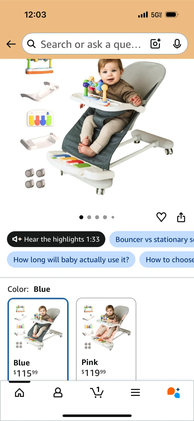 Cuddo Baby Multi-Functional Baby Bouncer Chair - photo 2