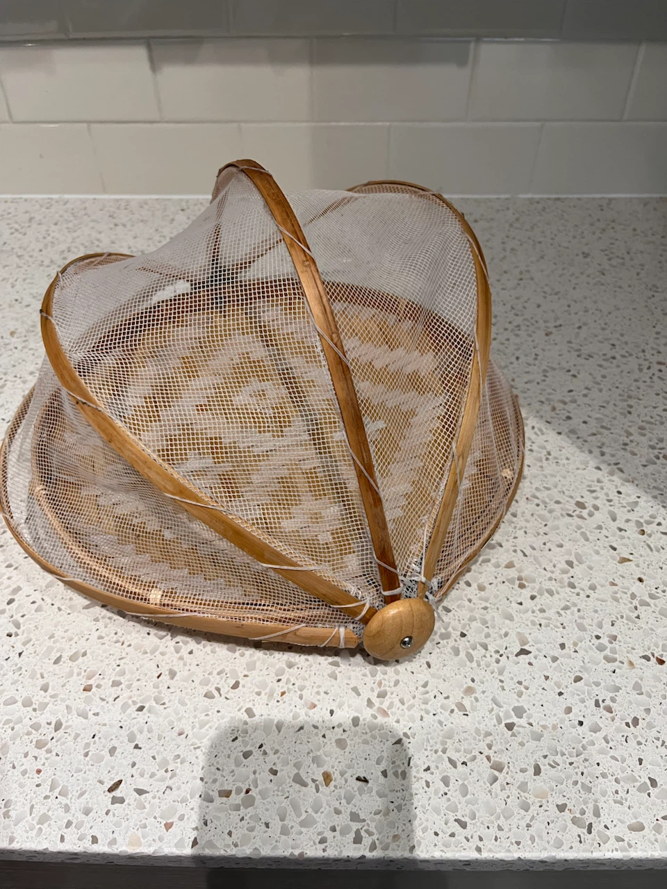 Black Wire Fruit Basket and Bamboo Food Cover - photo 3