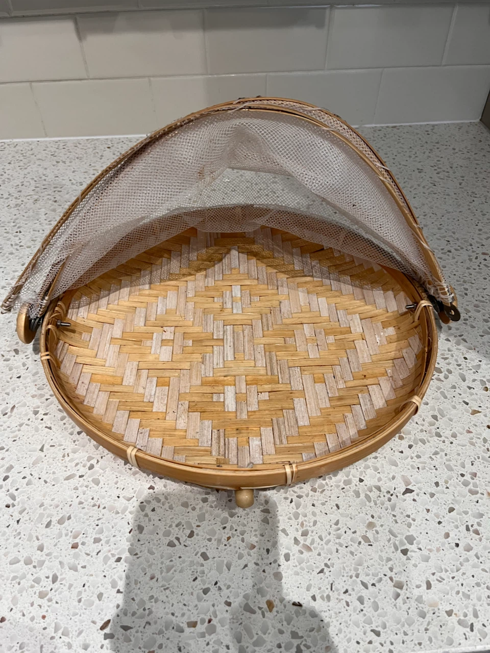 Black Wire Fruit Basket and Bamboo Food Cover - photo 4