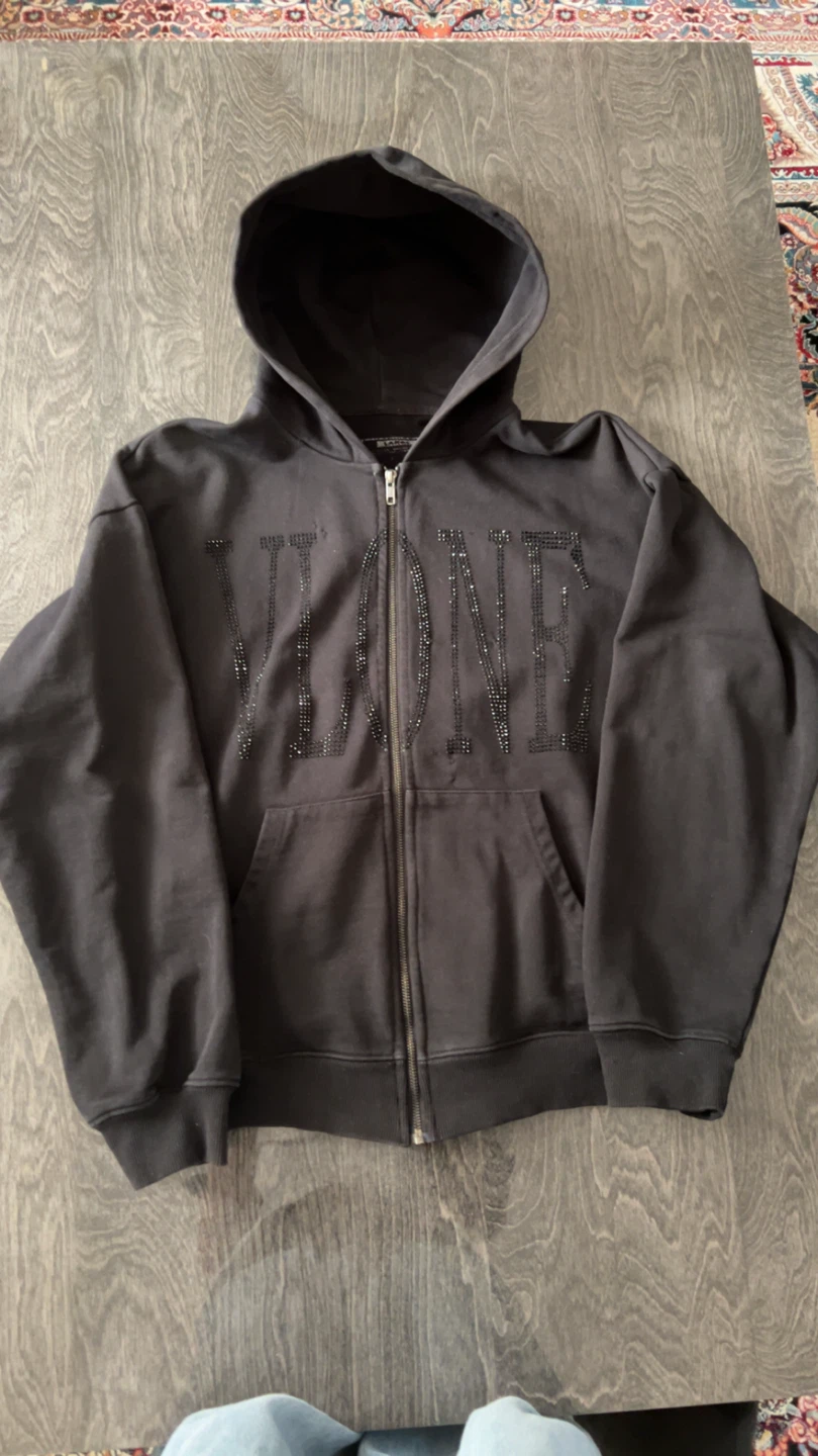 Vlone rhinestone zip up